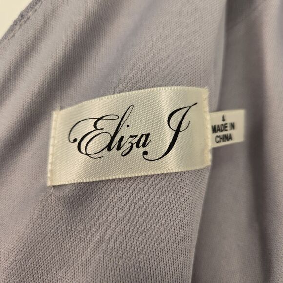 NWT Eliza J Embellished Taffeta Sheath Dress Silver Gray Size 2 Prom Party Grey - Picture 11 of 15